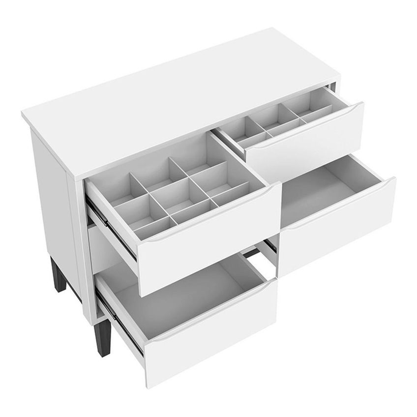 Cômoda Infantil Classic 6 Gavetas MDF Puxador Embutido Branco-Savana Reller Móveis - imagem 3