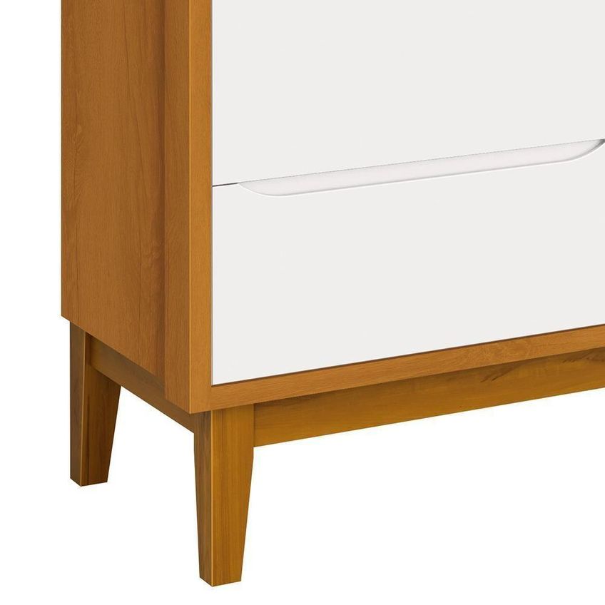 Cômoda Infantil Classic 6 Gavetas MDF Puxador Embutido Branco-Savana Reller Móveis - imagem 4