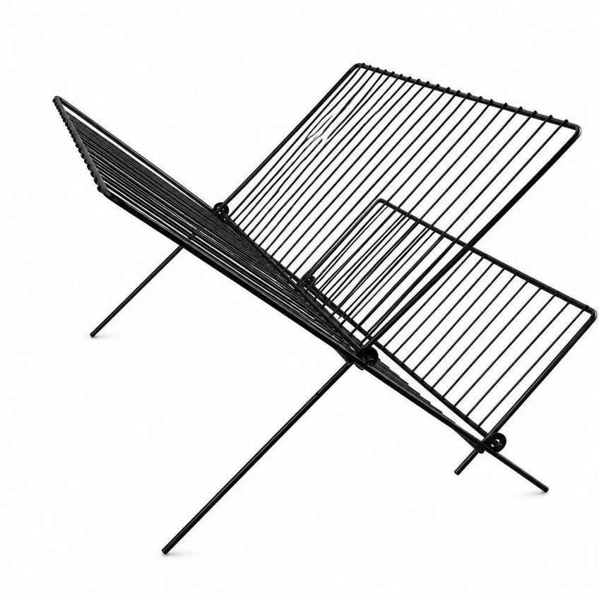 Suporte Escorredor De Pratos Dobrável Organizador De Louças Metal Para Cozinha Preto - imagem 3