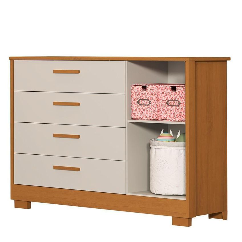 Jogo De Quarto Infantil Cômoda Zaki E Berço Evolution Mdf Acompanha Colchão Areia Fosco-savana - imagem 3