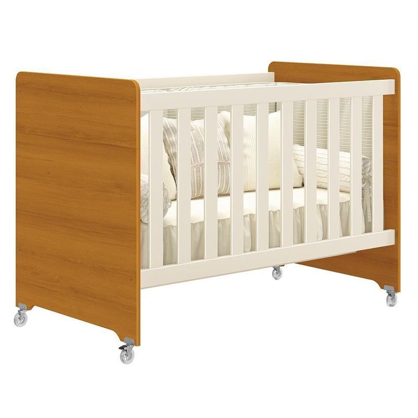 Jogo De Quarto Infantil Cômoda Zaki E Berço Evolution Mdf Acompanha Colchão Areia Fosco-savana - imagem 4