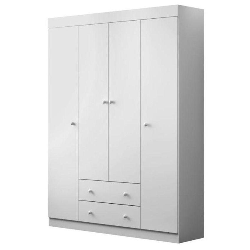 Jogo De Quarto Infantil Helena Com Guarda Roupa E Cômoda 4 Portas 6 Gavetas Mdp Branco Phoenix Baby - imagem 5