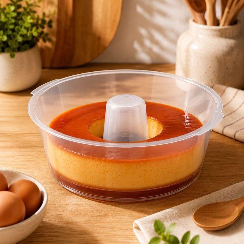 Forma Para Pudim E Bolo Micro-ondas 1,8l Polipropileno Livre De Bpa Sobremesas Lava Louças - imagem 2