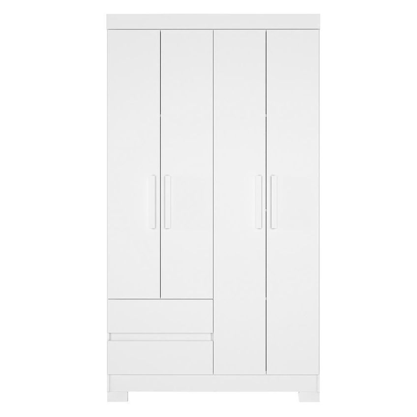 Guarda Roupa Solteiro Olímpia 4 Portas 2 Gavetas Mdp 103cm Branco - imagem 4