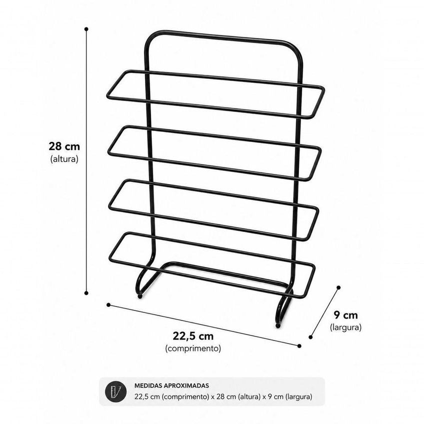 Suporte Porta Cápsulas De Café Expresso Em Metal Preto 16 Cápsulas - imagem 2