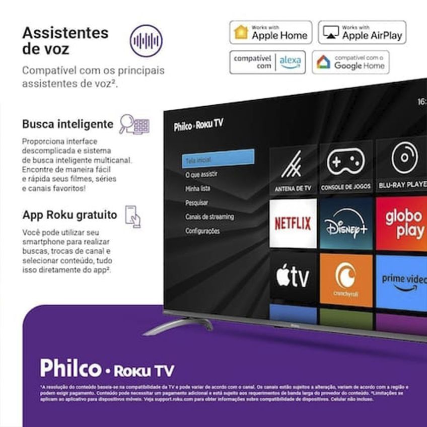 Smart TV 50" 4K P50CRB LED Roku TV HDR10 Dolby Audio Philco - imagem 3