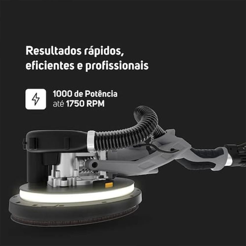 Lixadeira Telescópica De Parede Wap Wf Lt01 1000w Led 5 Velocidades Aspiração De Pó - imagem 4