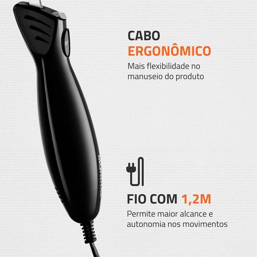 Faca Elétrica FA-01 100W Lâminas Duplas Trava Segurança Mondial - imagem 5