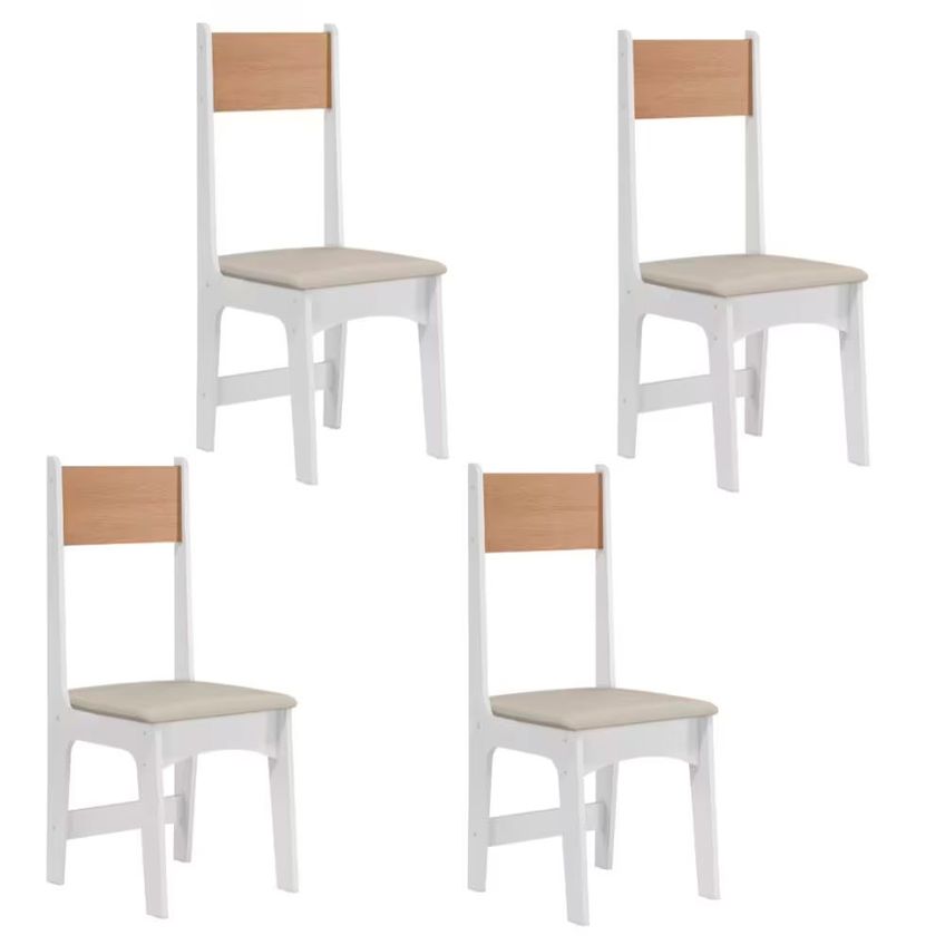 Conjunto Mesa Delta 110cm Tampo Mel Arredondado 04 Cadeiras Assento Revestido Sonetto - imagem 5