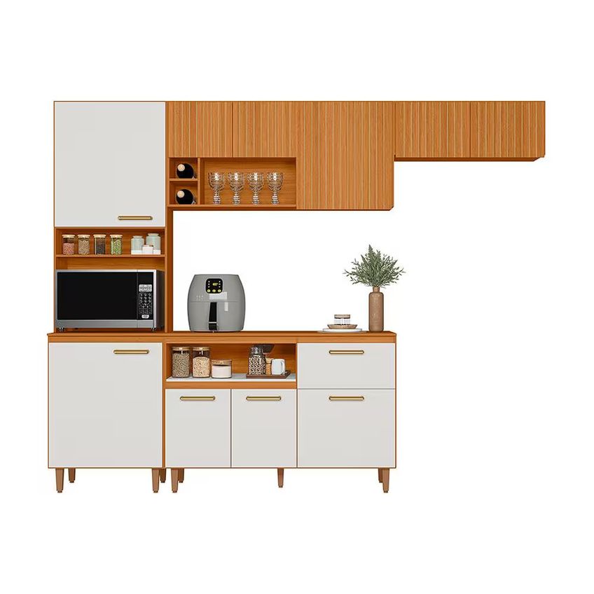 Cozinha Com Balcão Sicília 10 Portas Acetinado Poliman Móveis - imagem 2