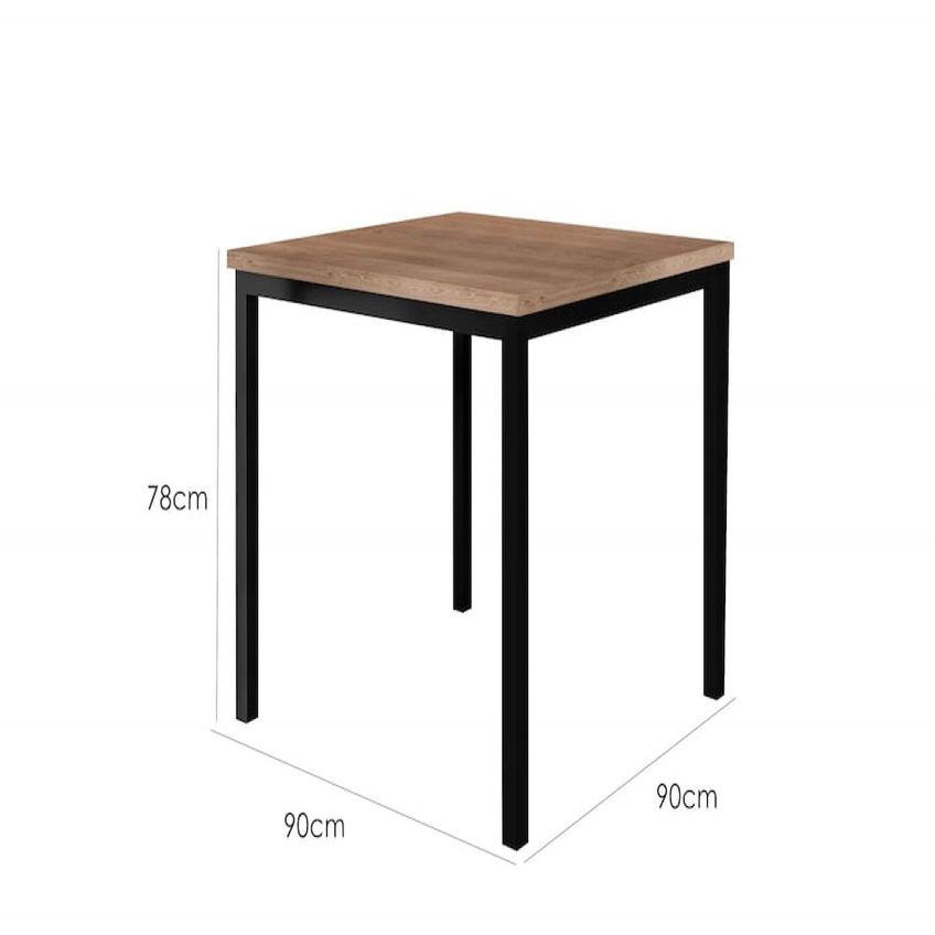 Conjunto Mesa Quadrada 90x90 Com 4 Cadeiras Juriti Preto Fosco E Tampo BP Artefamol - imagem 4