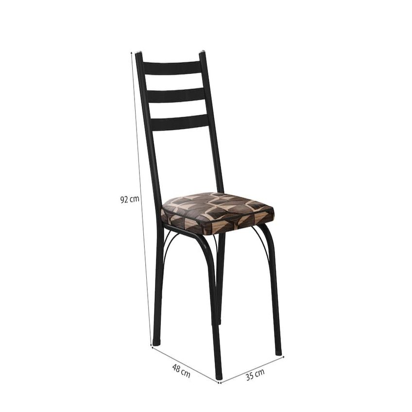 Conjunto Mesa Quadrada 90x90 Com 4 Cadeiras Juriti Preto Fosco E Tampo BP Artefamol - imagem 5
