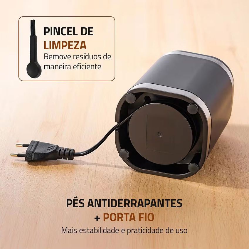 Moedor De Café MCF-01-BI Inox 180W 60g Lâminas Inox Mondial - imagem 2