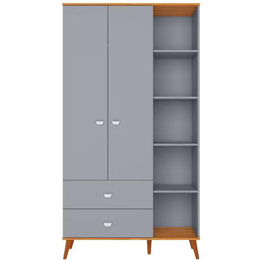 Conjunto Quarto Infantil Ternura Cômoda 5 Gavetas Berço 2 Em 1 Guarda-roupa 2 Portas Colchão Herval Espuma D18 Bartira - imagem 2