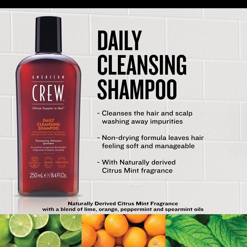 Shampoo American Crew Daily Cleanser Vegan 450ml Masculino - imagem 4
