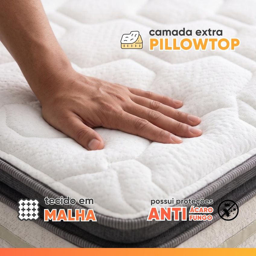 Cama Box Casal Molas Ensacadas Orion 138x188x70cm Herval Suporta Até 150 Kg Por Pessoa - imagem 5