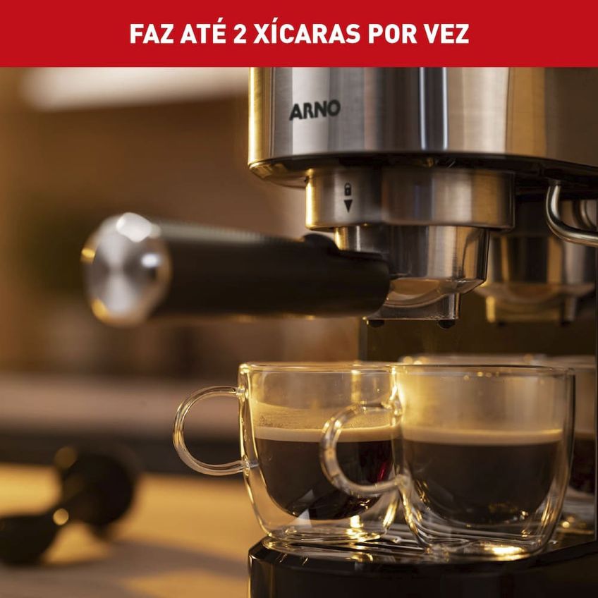 Cafeteira Elétrica Arno Espresso Steam E Pump Virtuoso Plus 1L 15 Bar Thermoblock - imagem 2