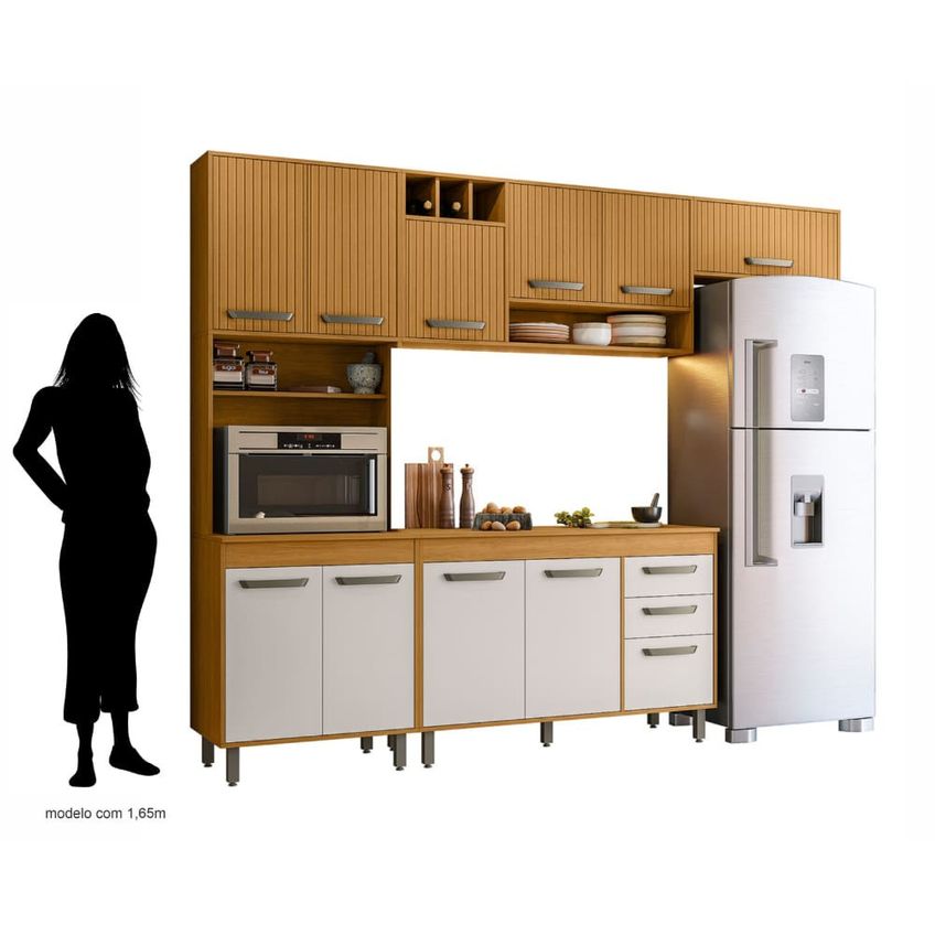 Cozinha Com Balcão 11 Portas Acetinado Poliman Móveis - imagem 4