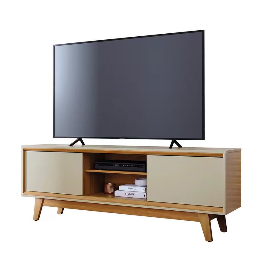 Estante Bancada Atlas 164cm TV 65 2 Portas Deslizantes MDP Madetec - imagem 3