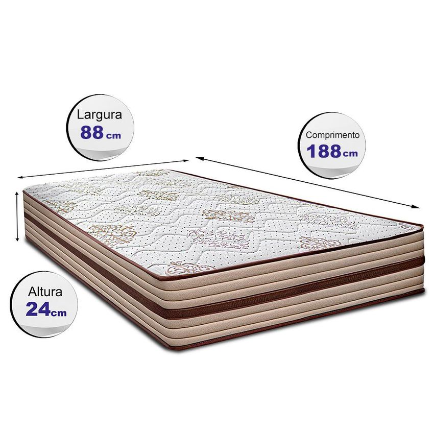 Colchão Solteiro Livity 88x188x24 Com Molas Ensacadas Cama Inbox - imagem 3