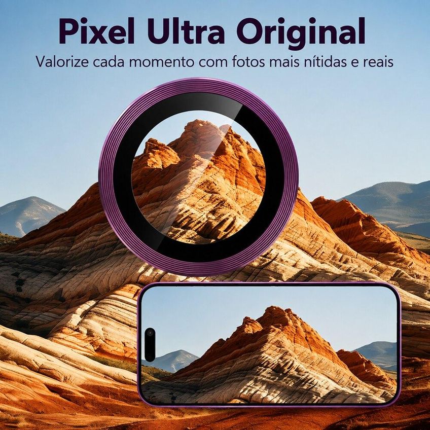 Película De Câmera Aro iPhone 14 Pro / 14 Pro Max Originais Iplace Roxo - imagem 3