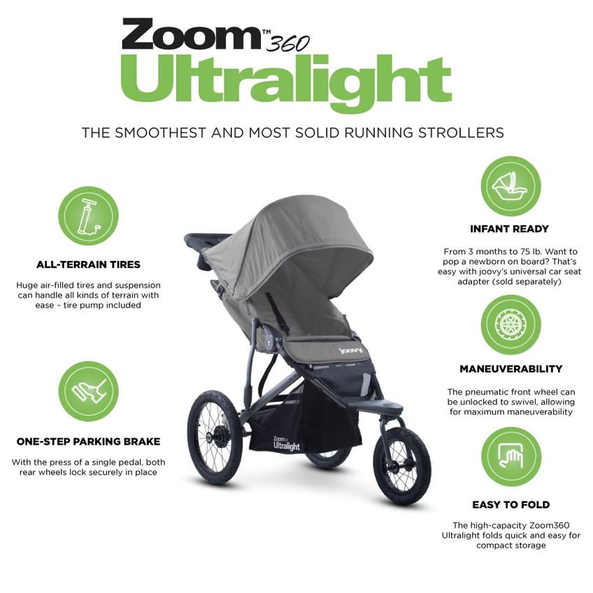 Carrinho de Corrida Joovy Zoom360 Ultralight com Assento Alto - imagem 4