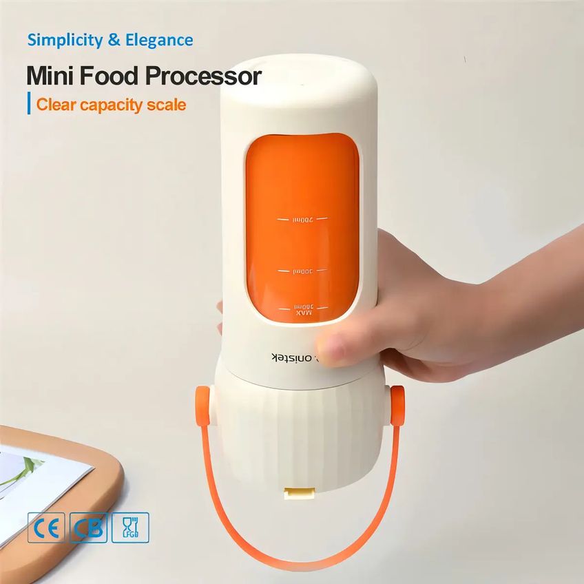 Mini Liquidificador Portátil Onistek Mini Liquidificador 70W USB 380ml Bege - imagem 3