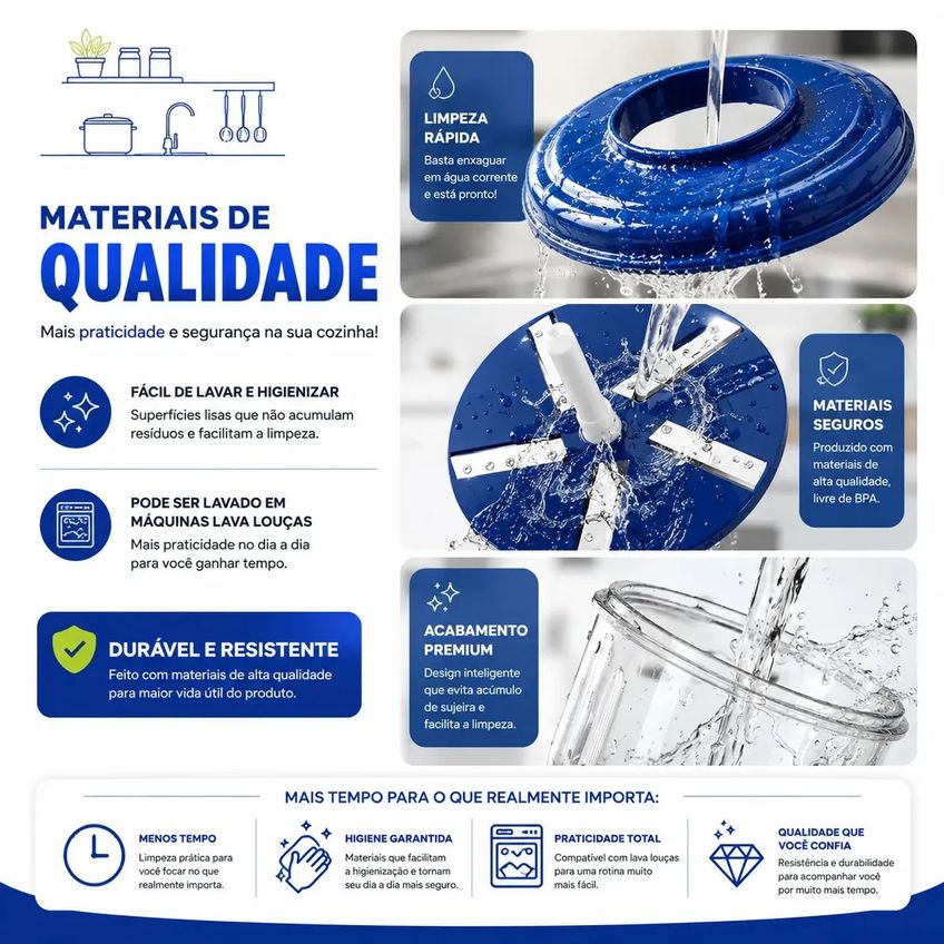 Descascador Elétrico Portátil Automático Sem Fio 50 W 1300mah Azul/branco - Multicontrol 5v Usb - imagem 3
