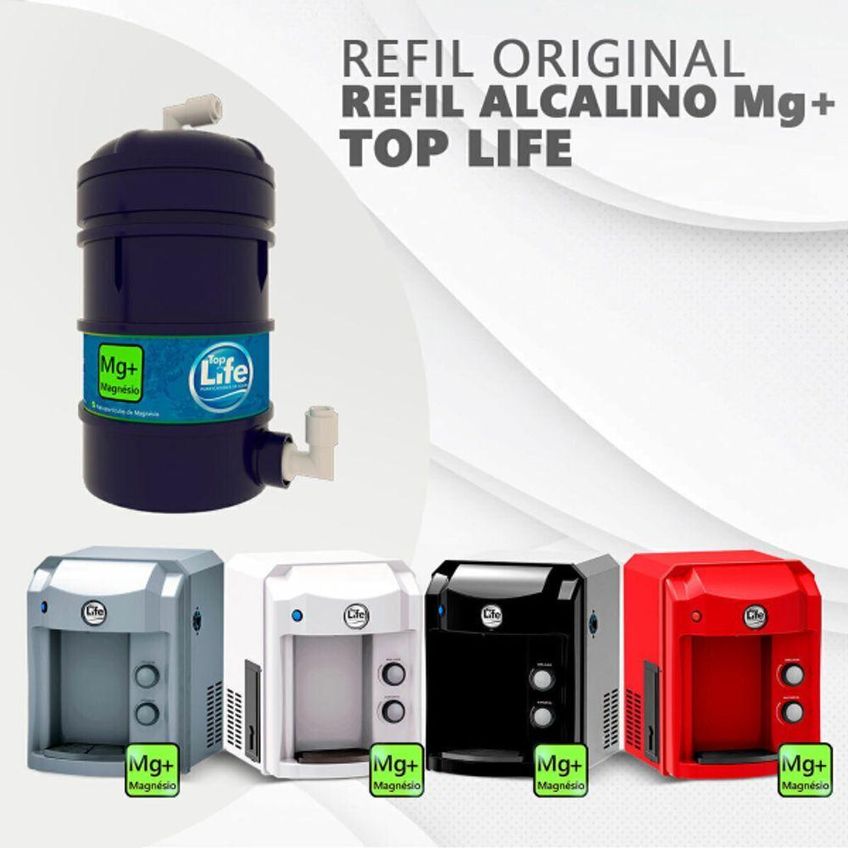Filtro Refil Água Alcalina Com Magnésio PH 9,5 Ionizada Para Consumo Diário Top Life - imagem 3
