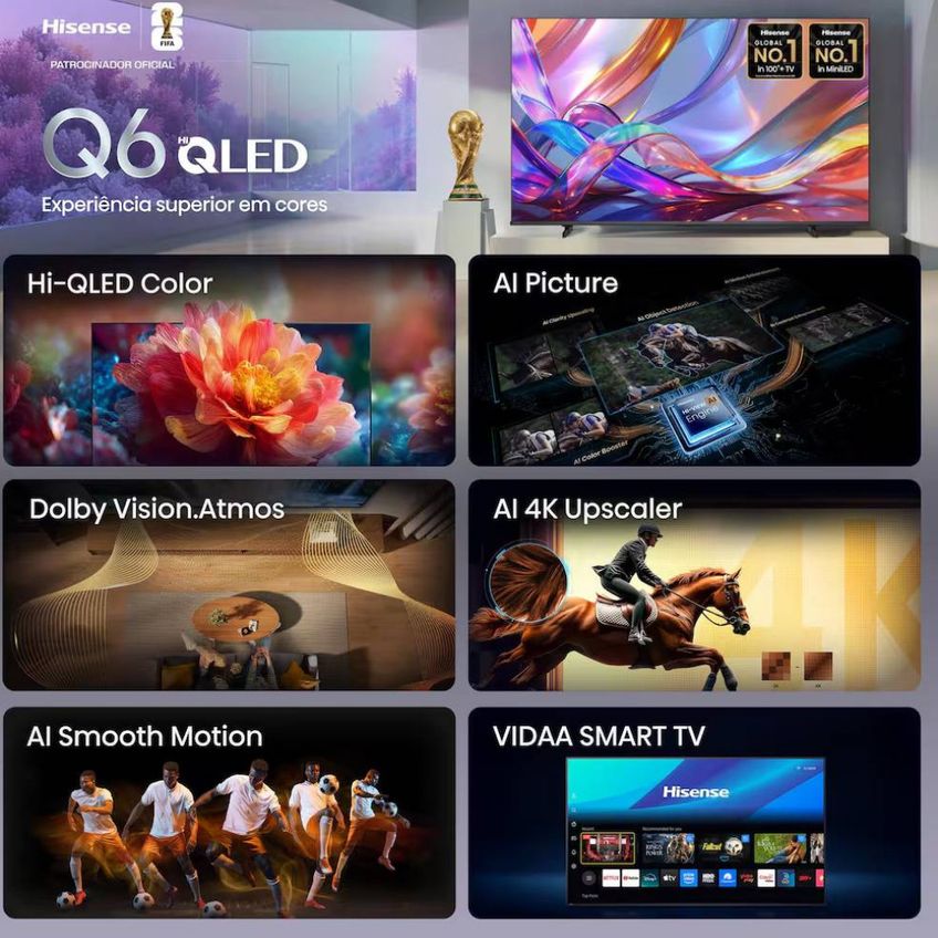 Smart TV 50" 4K QLED Vidaa Dolby Vision Hisense - imagem 3