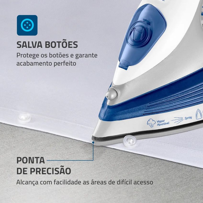 Ferro A Vapor Mondial Fvn-01-bl 1200 W 127v Azul - imagem 3