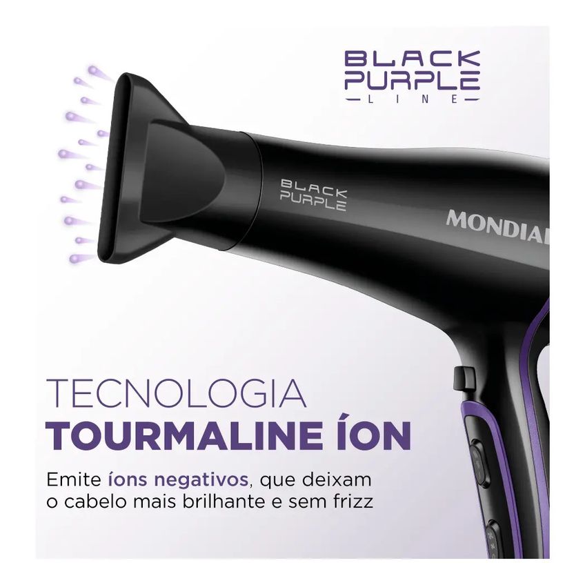Secador De Cabelos Mondial Scn-01 Preto Roxo 2000 W 127v - imagem 3