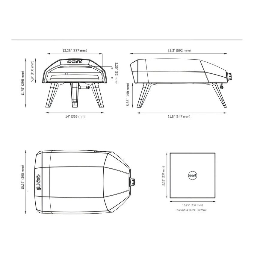 Forno A Gás Glp Ooni Koda 12 Preto Cinza Para Pizza Bancada Compacto - imagem 3