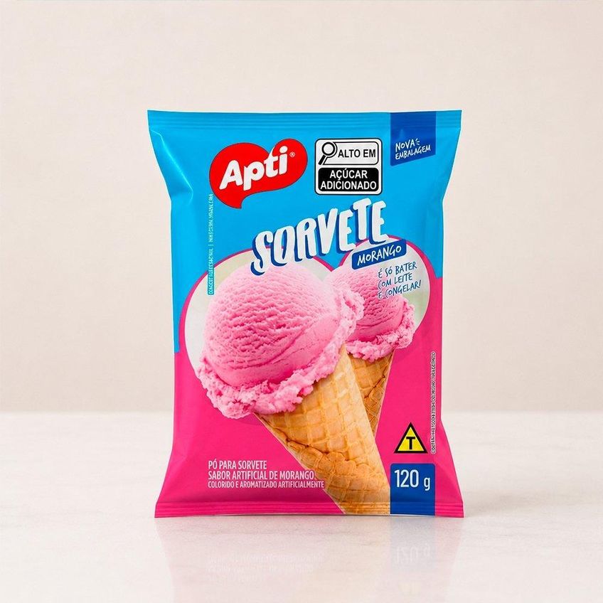 Mistura Para Sorvete Apti Morango Sachê 120g - Embalagem Com 12 Unidades - imagem 3