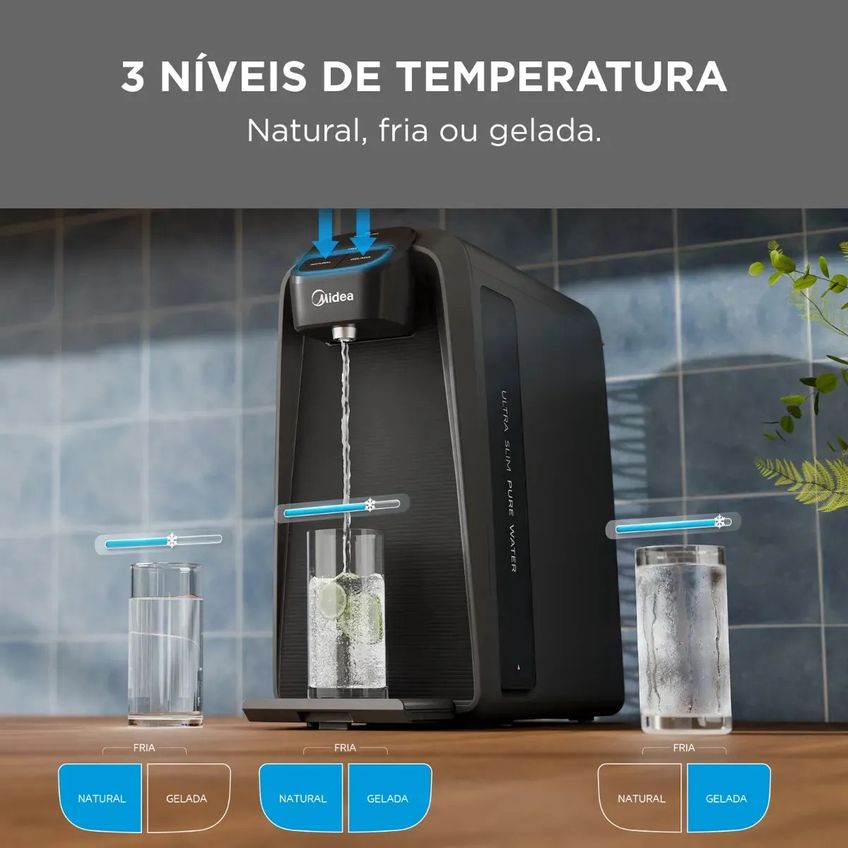 Purificador De Água Slimpure Midea Jldtx2g1 Cinza Compressor 127v - imagem 3