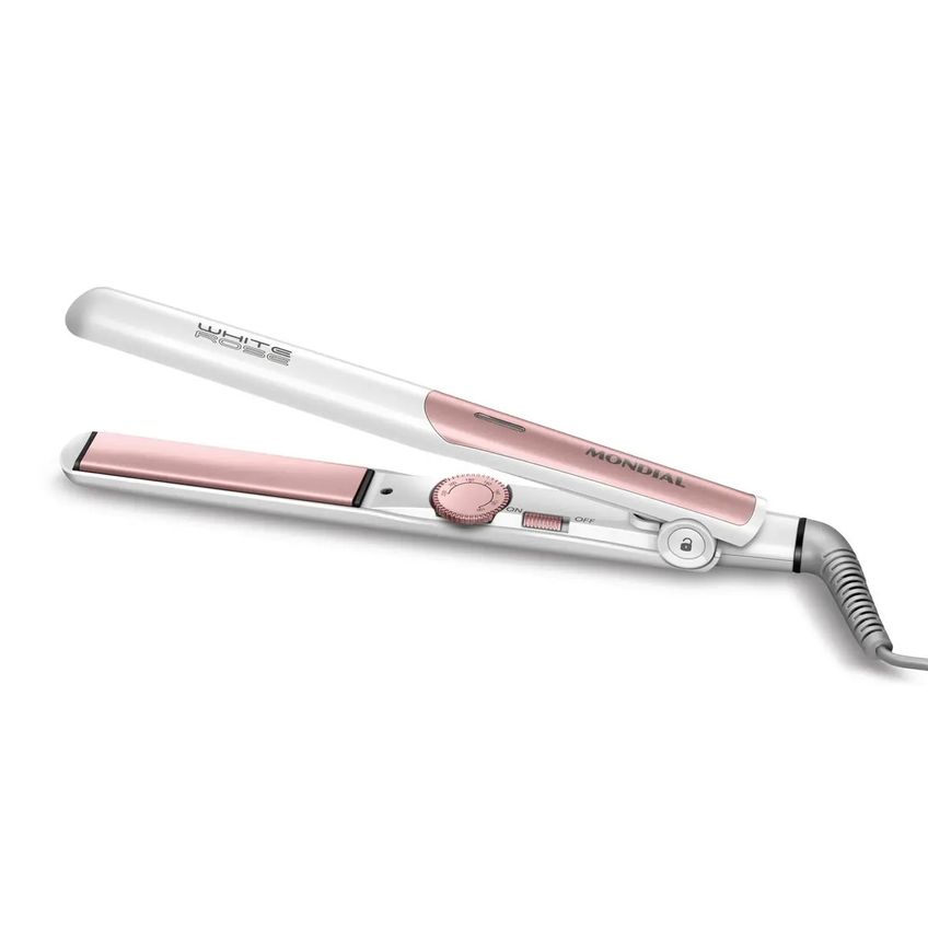 Prancha Alisadora Mondial P-50 Branco Rose Line Bivolt Rosa - imagem 3