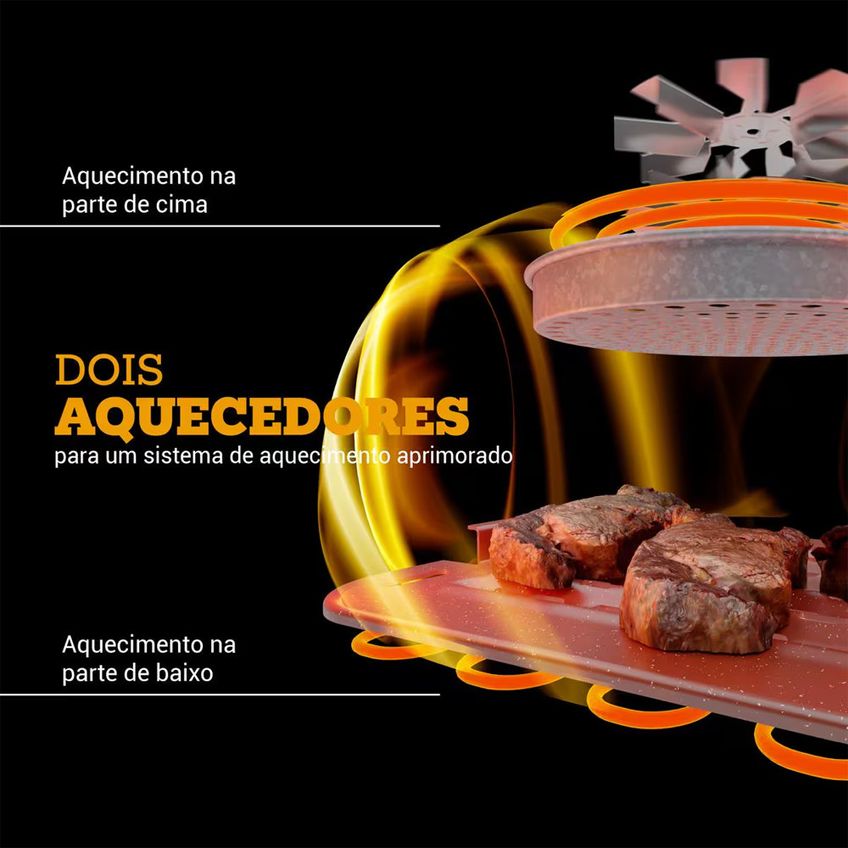 Fritadeira Elétrica Air Fryer Oven PAF12A 12L Grill Philco - imagem 3