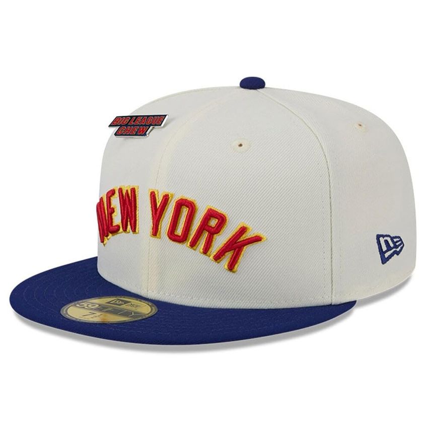 Boné New Era Yankees 59FIFTY Ajustado Off White Azul Marinho - imagem 3