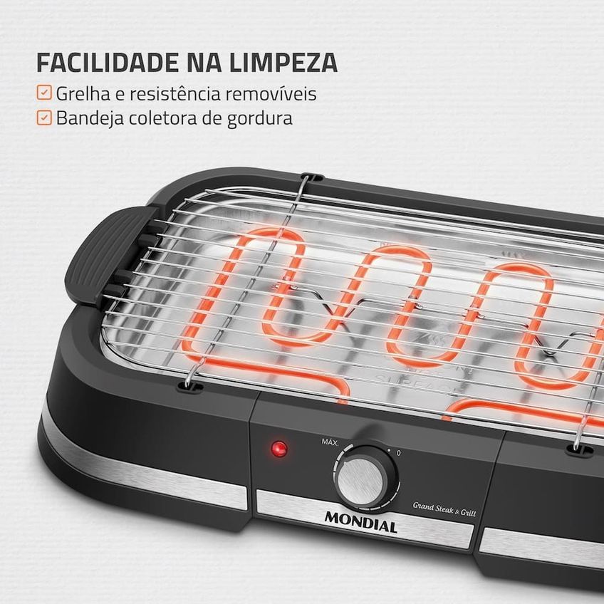 Churrasqueira Elétrica Grand Steak E Grill CH-08-BI Mondial - imagem 3