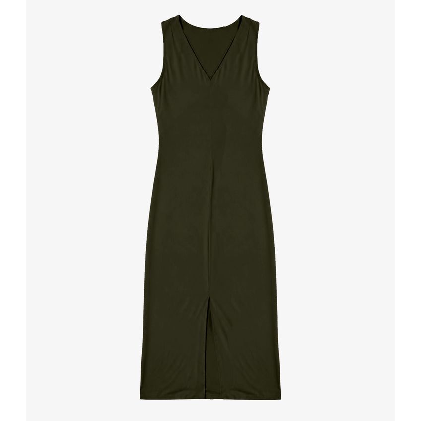 Vestido Midi Em Molecotton Viscose Light Rovitex Verde M - imagem 5
