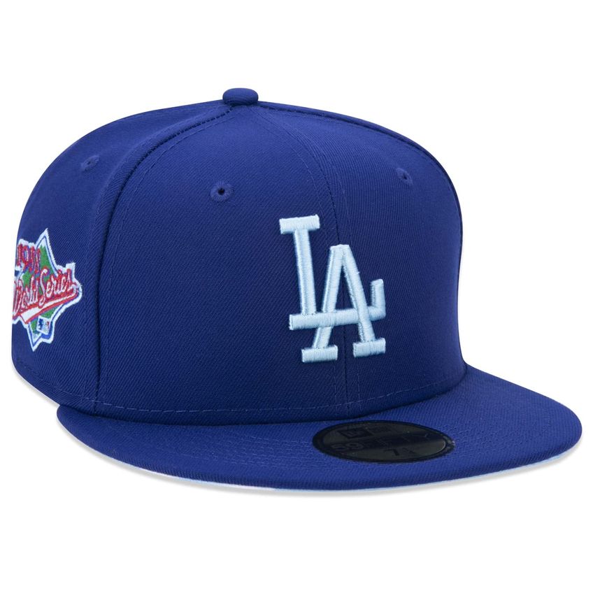 Boné New Era Mlb Los Angeles Dodgers 7,625 Azul Royal Ajustado - imagem 3