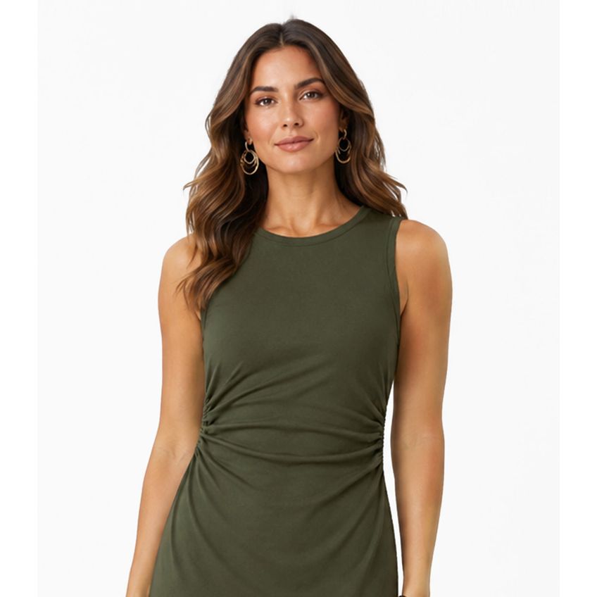 Vestido Midi Em Molecotton Viscose Light Rovitex Verde G - imagem 2