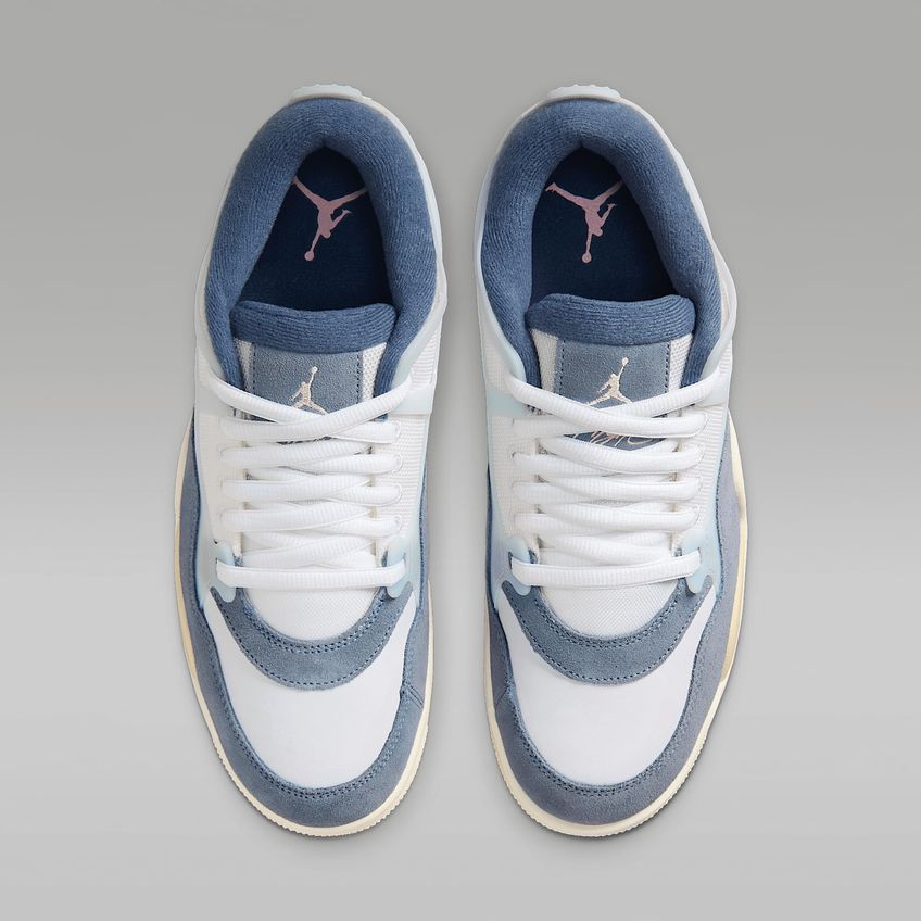 Tênis Nike Air Jordan 4 RM Branco/Azul Masculino Tamanho 9 - imagem 4