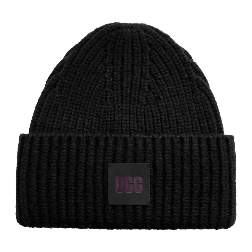 Gorro Ugg Feminino Com Logotipo Chunky Rib Preto - imagem 3