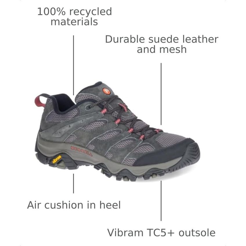 Tênis De Trilha Masculino Merrell Moab 3 Beluga 9 Wide EUA - imagem 3