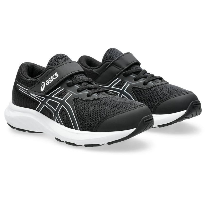 Tênis De Corrida Infantil Asics Contend 9 Pré-Escolar Preto/Branco - imagem 2