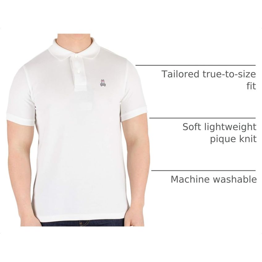 Camisa Polo Psycho Bunny B6K001ARPC 100 Branco XXL - imagem 4