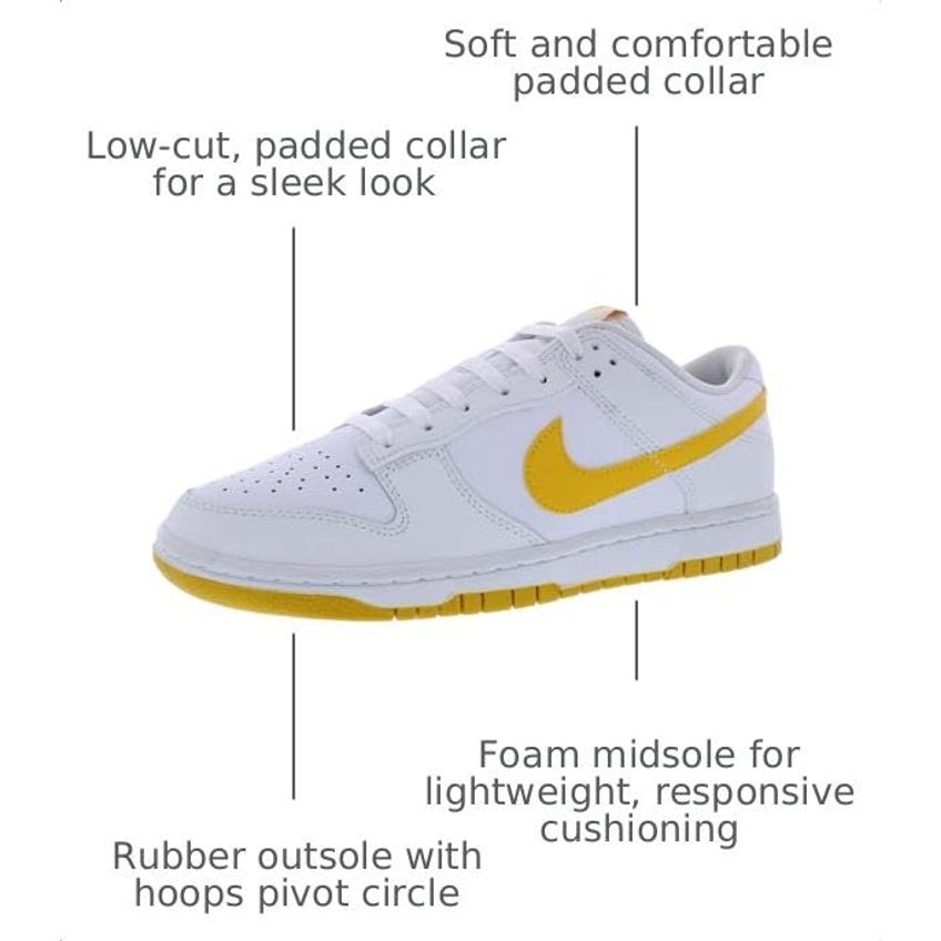 Tênis Nike Dunk Low Retro Masculino 9,5 Branco/Ouro Universitário - imagem 3