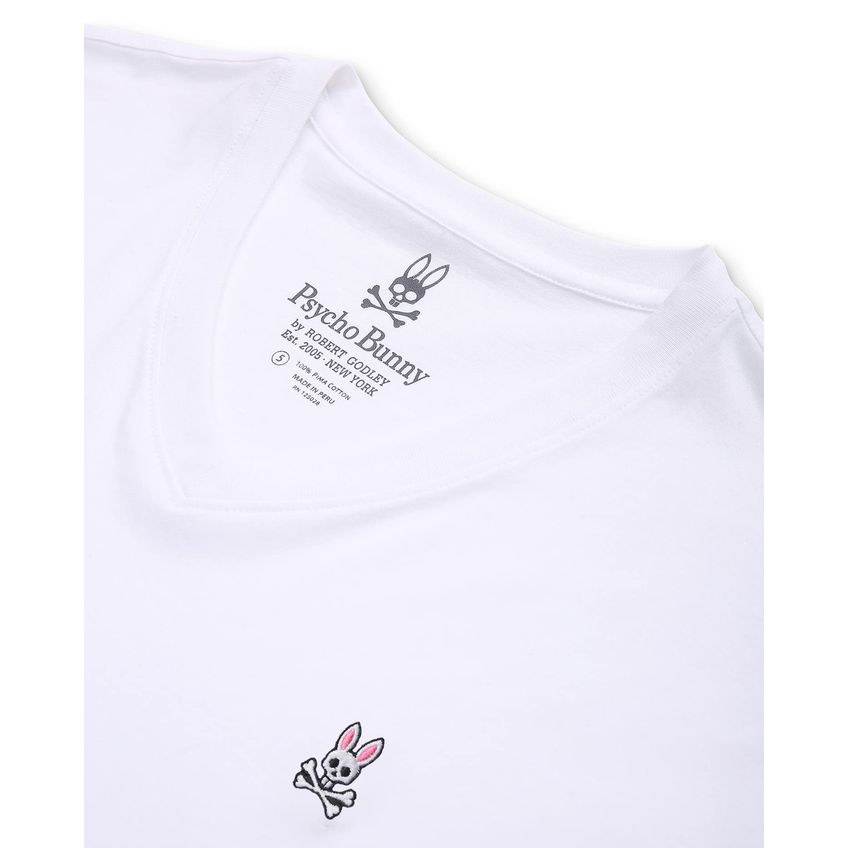 Camiseta Masculina Psycho Bunny Branca G Decote V - imagem 4