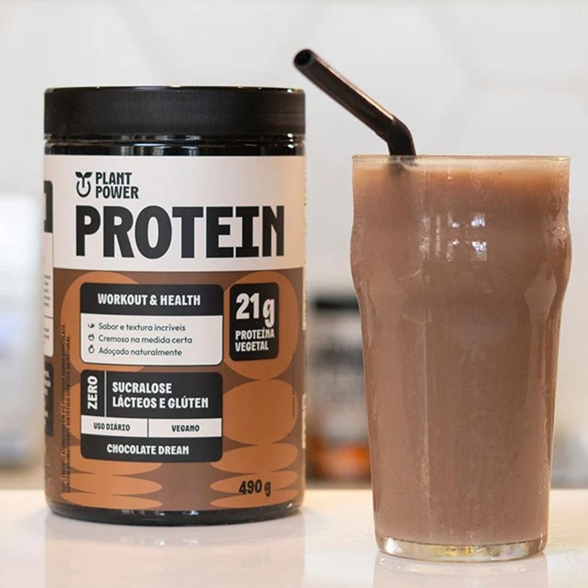Plant Power Protein Chocolate Dream Proteína Vegetal 490g - imagem 3